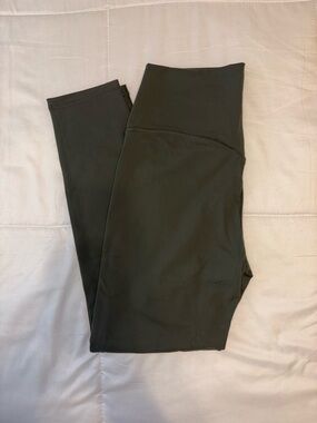 Amazon Women's High-Waist Leggings in Dark Olive Green